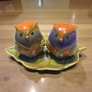Ceramic Owl Couple Salt & Pepper Shakers
